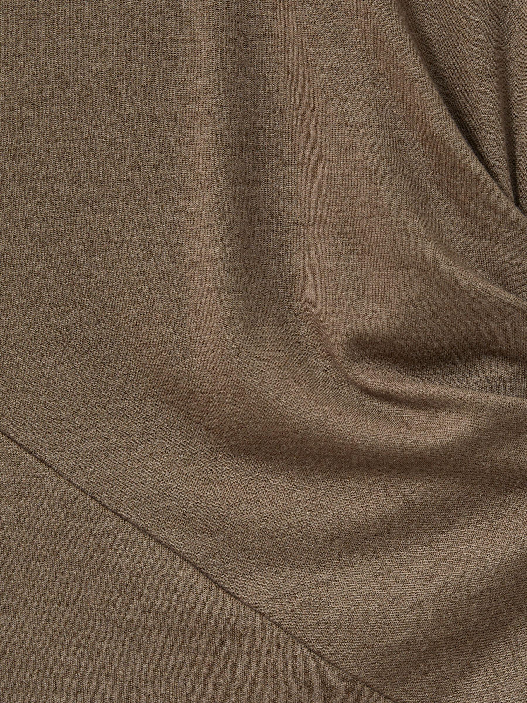 Wool Ruche Detail Midi Dress in Camel Product Image