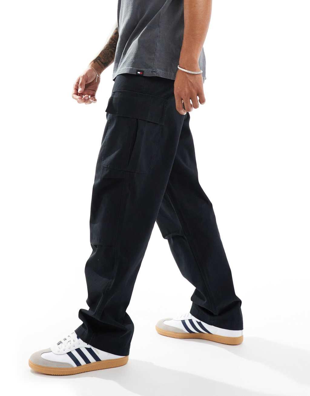 ASOS DESIGN baggy cargo pants in black Product Image