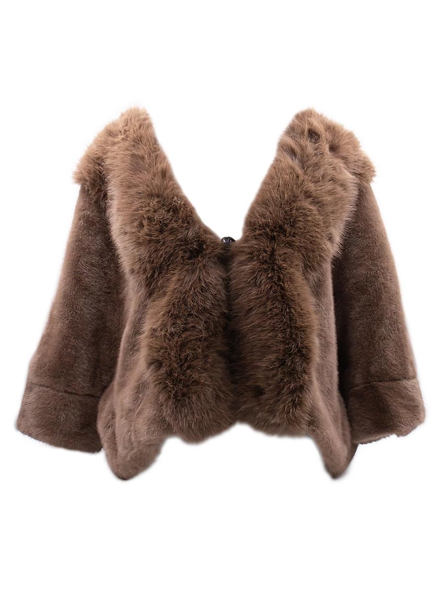 Womens Faux Fur Cape Product Image