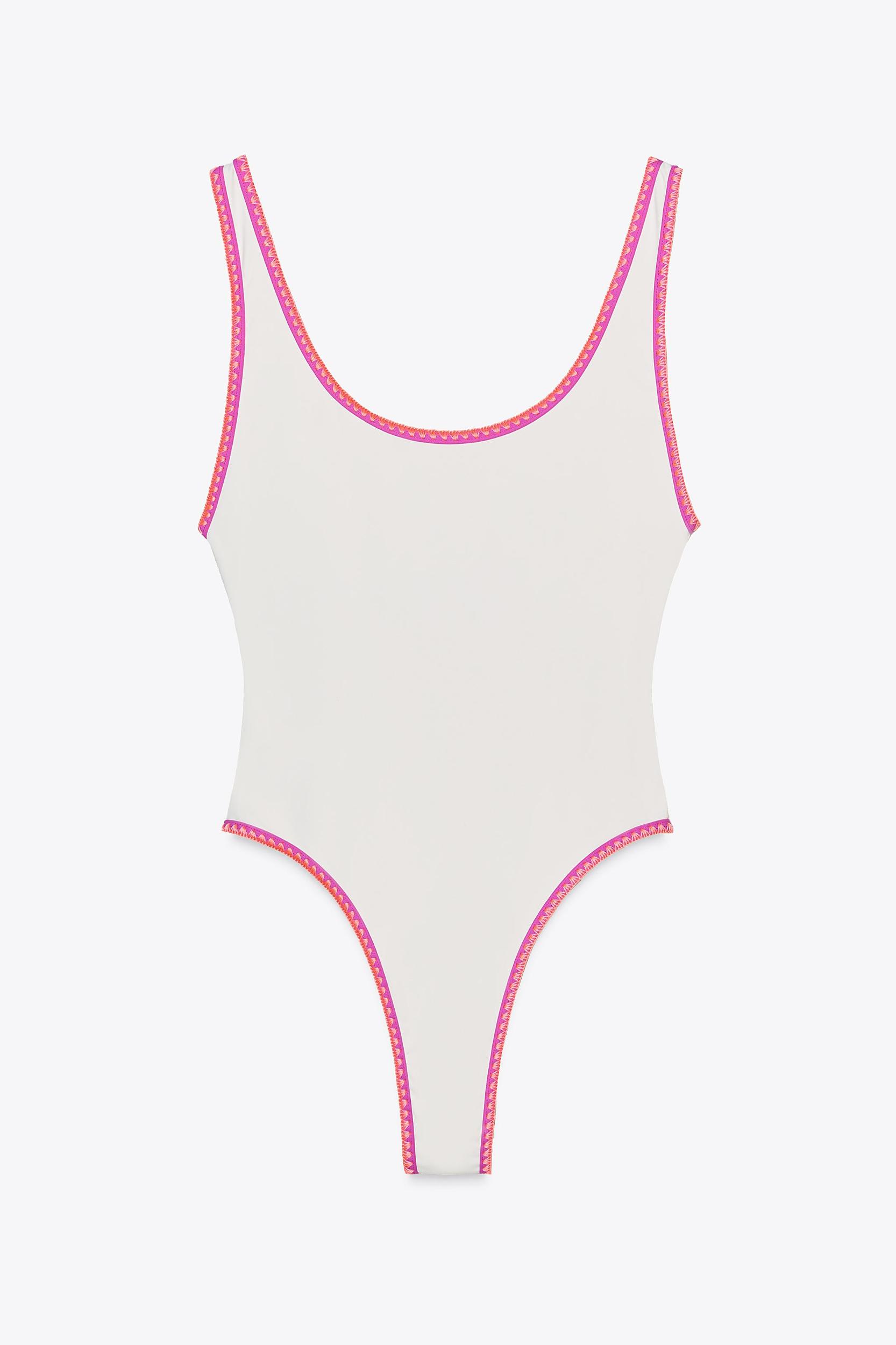 CONTRAST SOLID SWIMSUIT Product Image