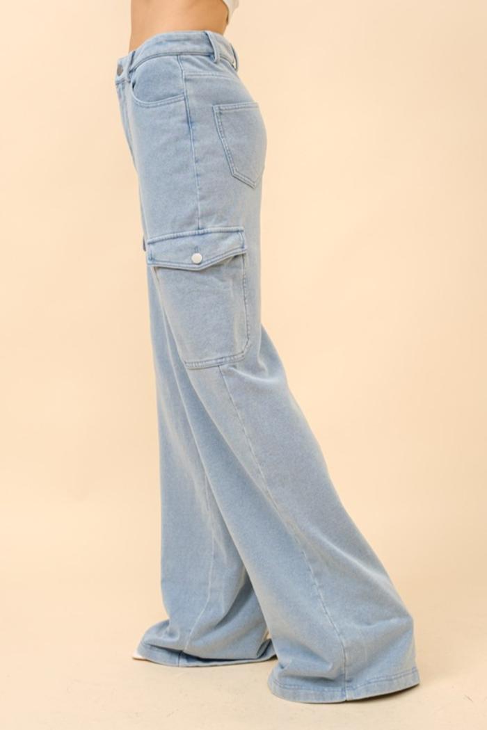 Cargo Denim Sweatpants Product Image