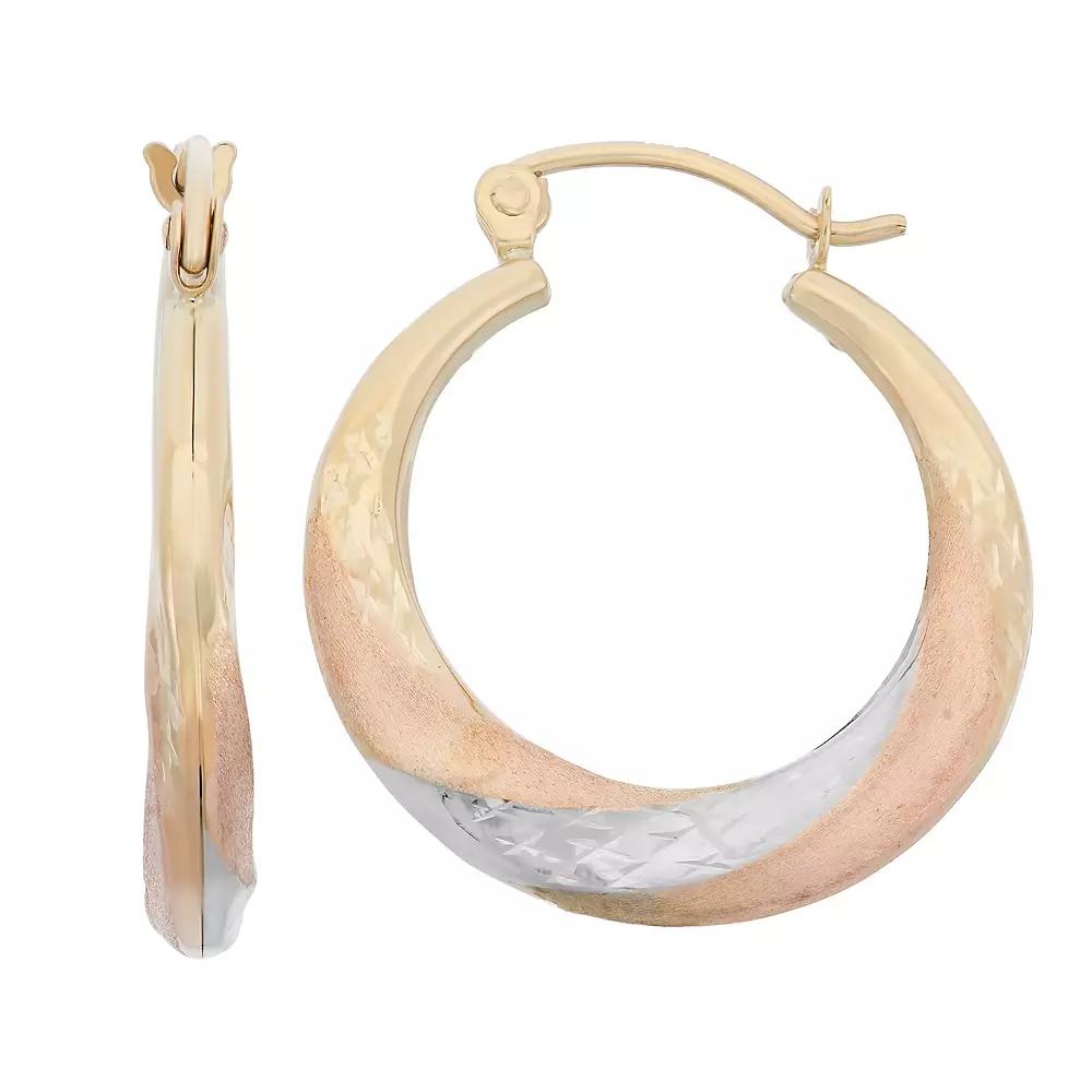 Jordan Blue 10k Gold Hoop Earrings, Women's, 10k  Tn Product Image