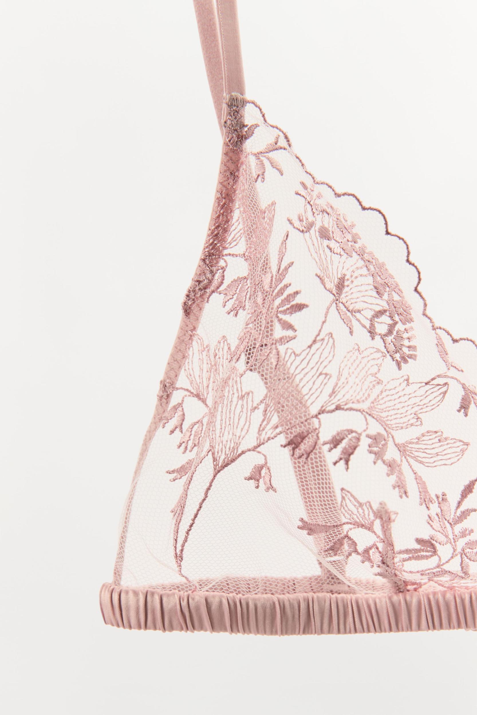 FLORAL EMBROIDERY TULLE BRALETTE Product Image