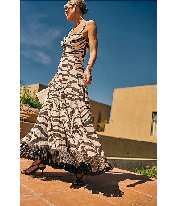 Antonio Melani x M.G. Style Somers Swirl Print Linen Blend Straw Trim Two Piece Set Product Image