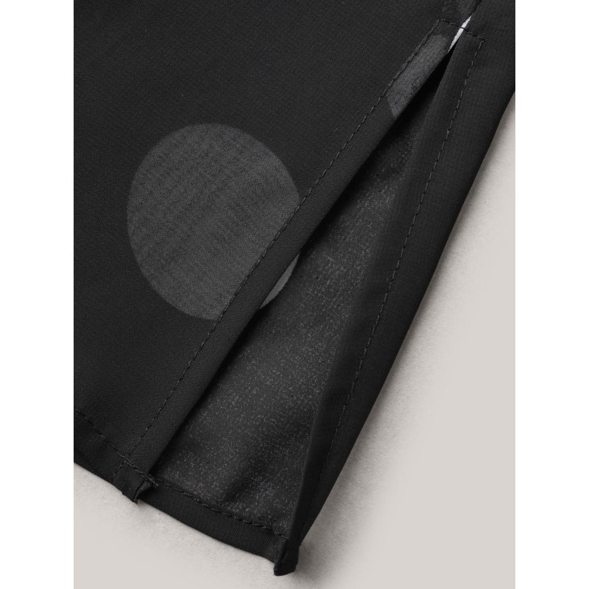 Plus Size Polka Dot Chiffon Sheer Open-Front Kimono Women Black Elegant See through Loose Everyday Kimonos BloomChic 28/5X Product Image