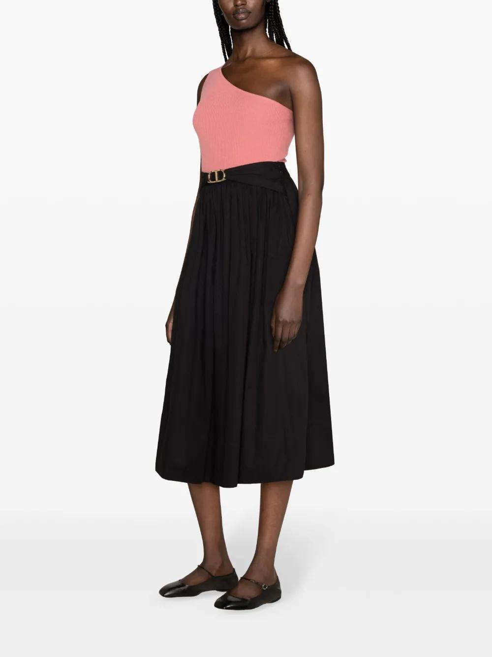 belted flared midi skirt Product Image