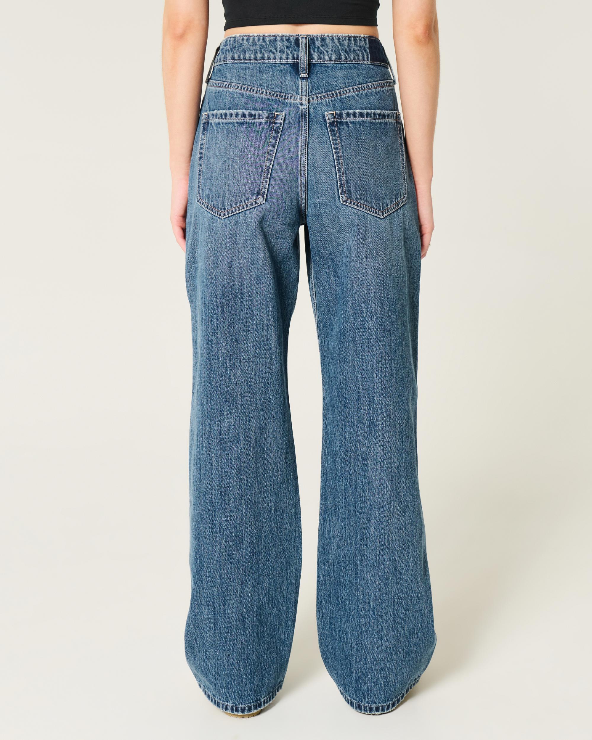 High-Rise Medium Wash Baggy Jeans Product Image