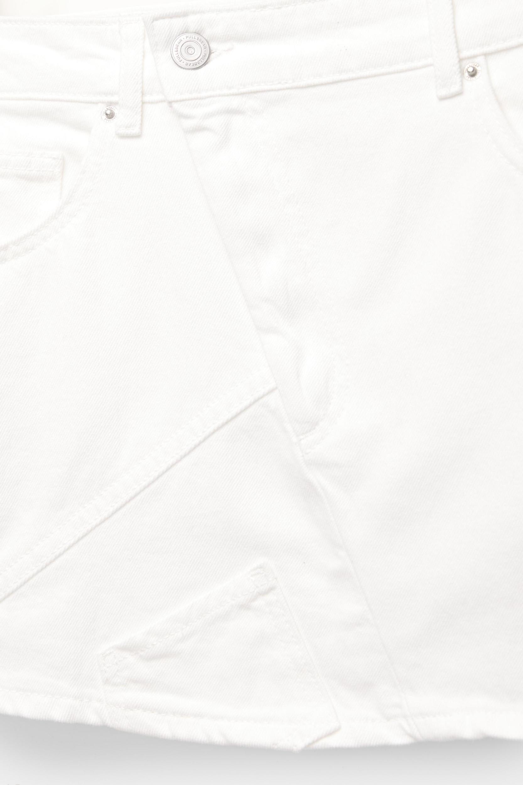 White denim mini skirt Product Image