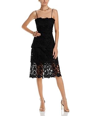 Womens Tiered Guipure Lace Midi-Dress Size 0 Product Image
