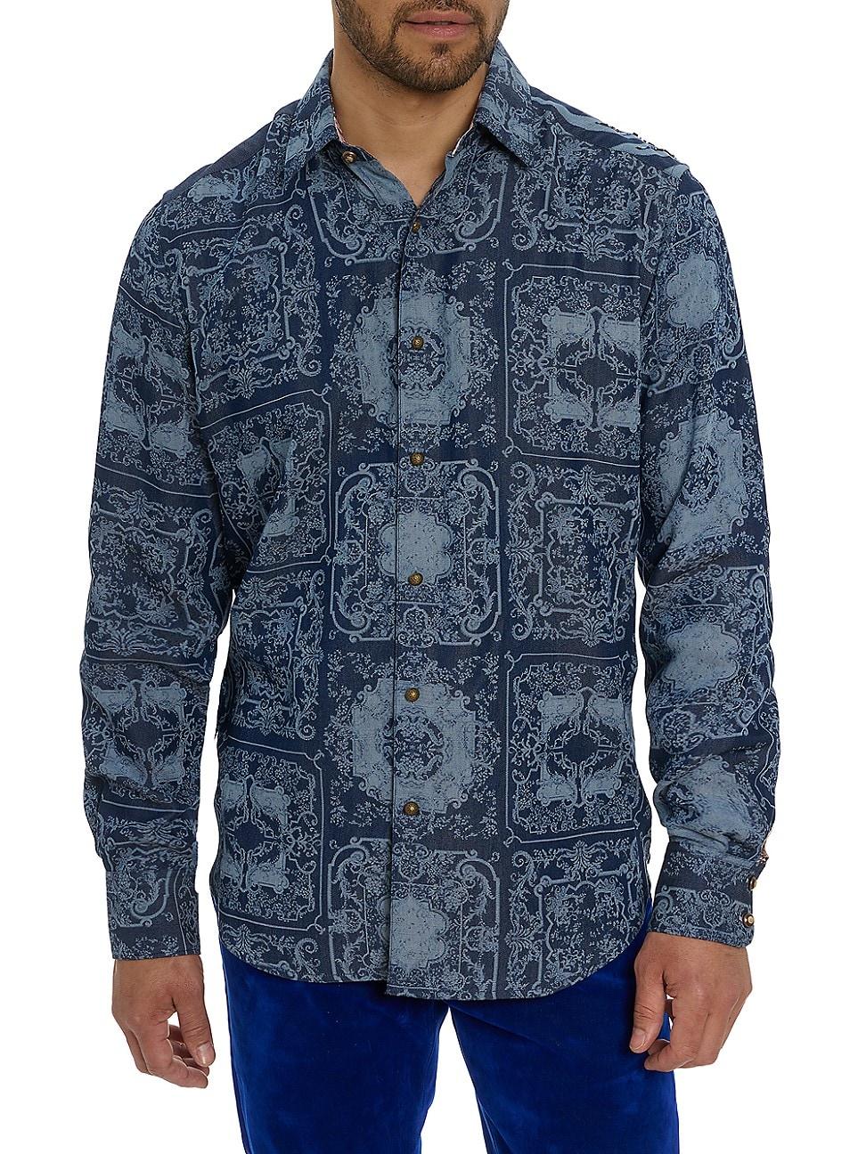Mens Ikebana Damask Cotton Shirt Product Image