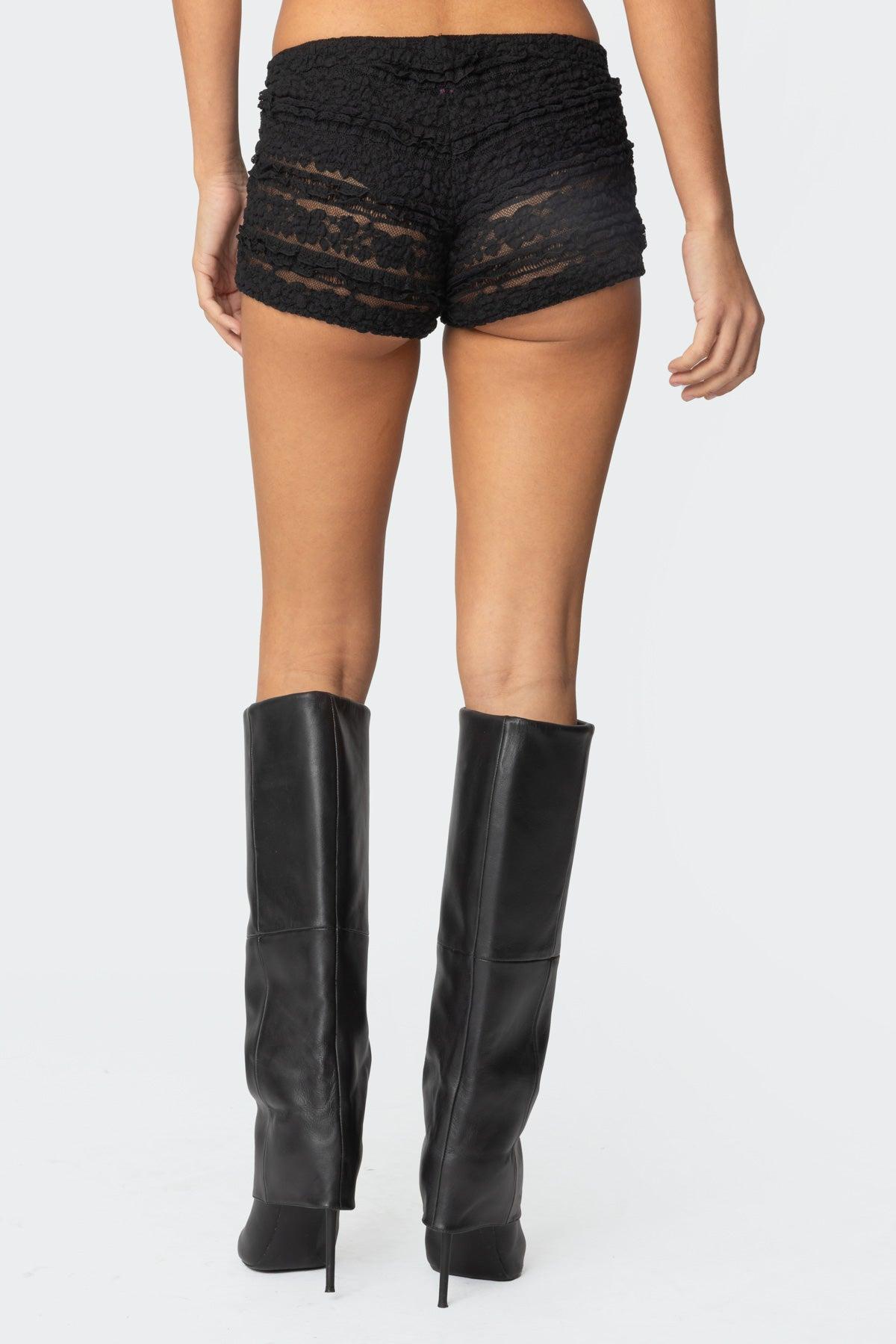 Maisley Sheer Lace Shorts Product Image