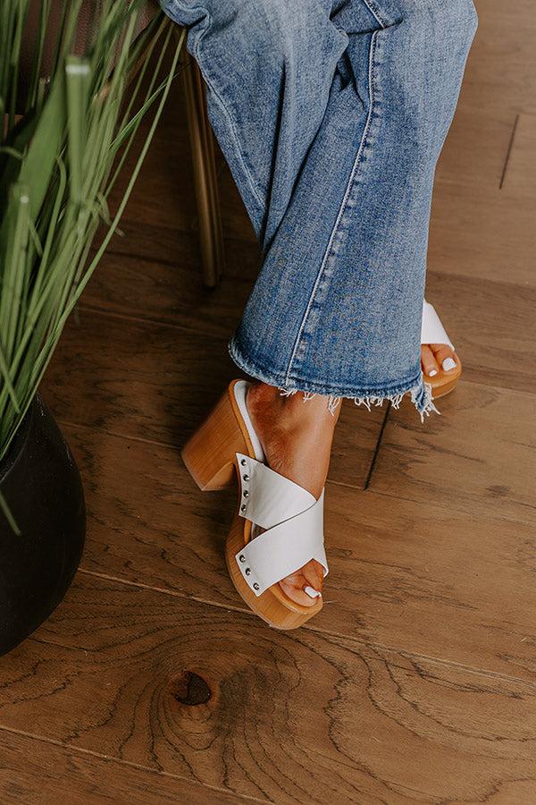 The Mellow Faux Leather Heel in White Product Image