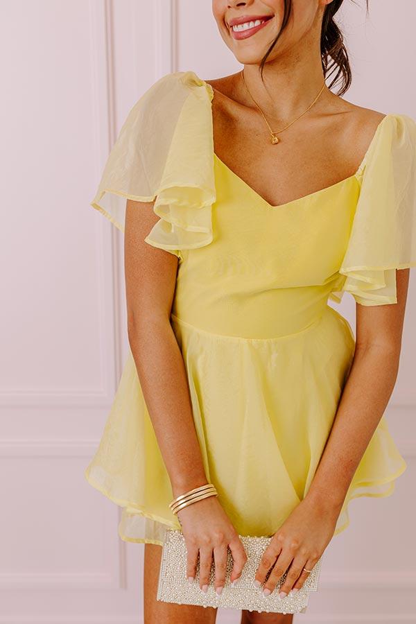 Spring Fling Organza Romper in Yellow Product Image