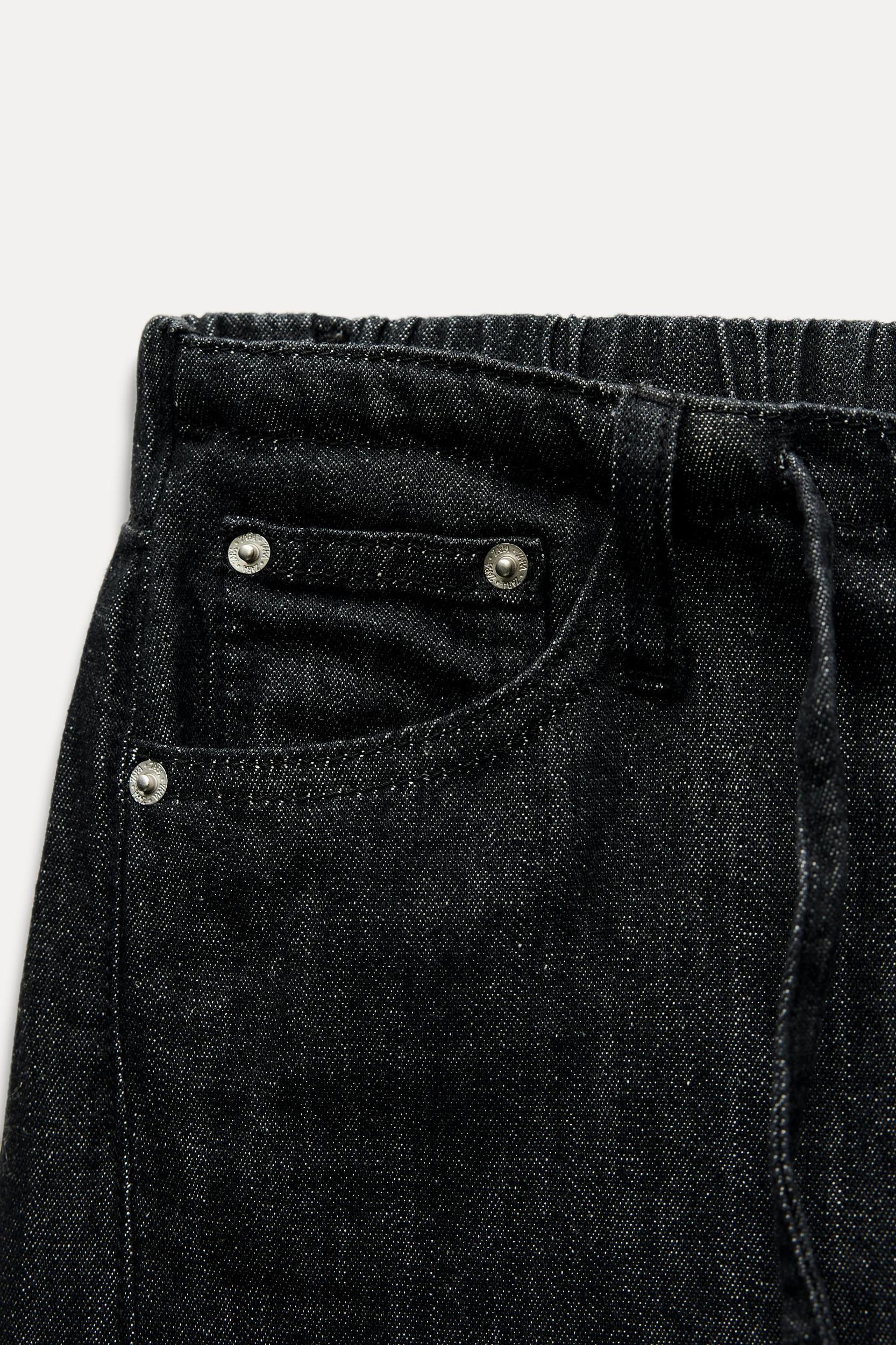 DENIM-EFFECT PAJAMA PANTS Product Image