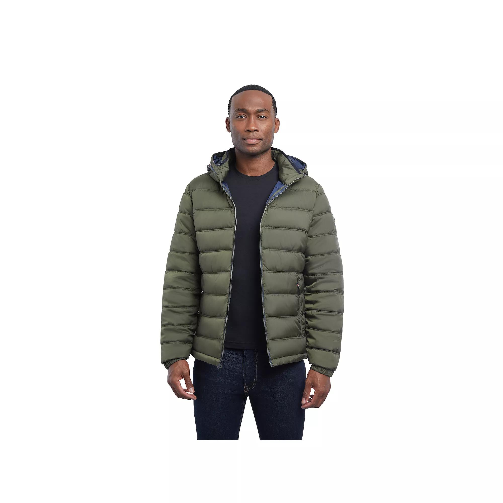 Men's London Fog Hooded Puffer Jacket,  Product Image
