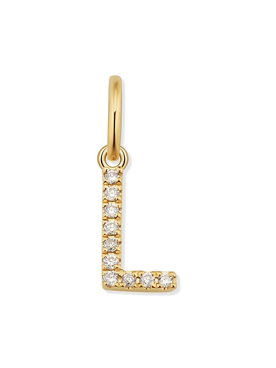 Womens 14K Yellow Gold My Letter Diamond Initial Pendant Charm Product Image