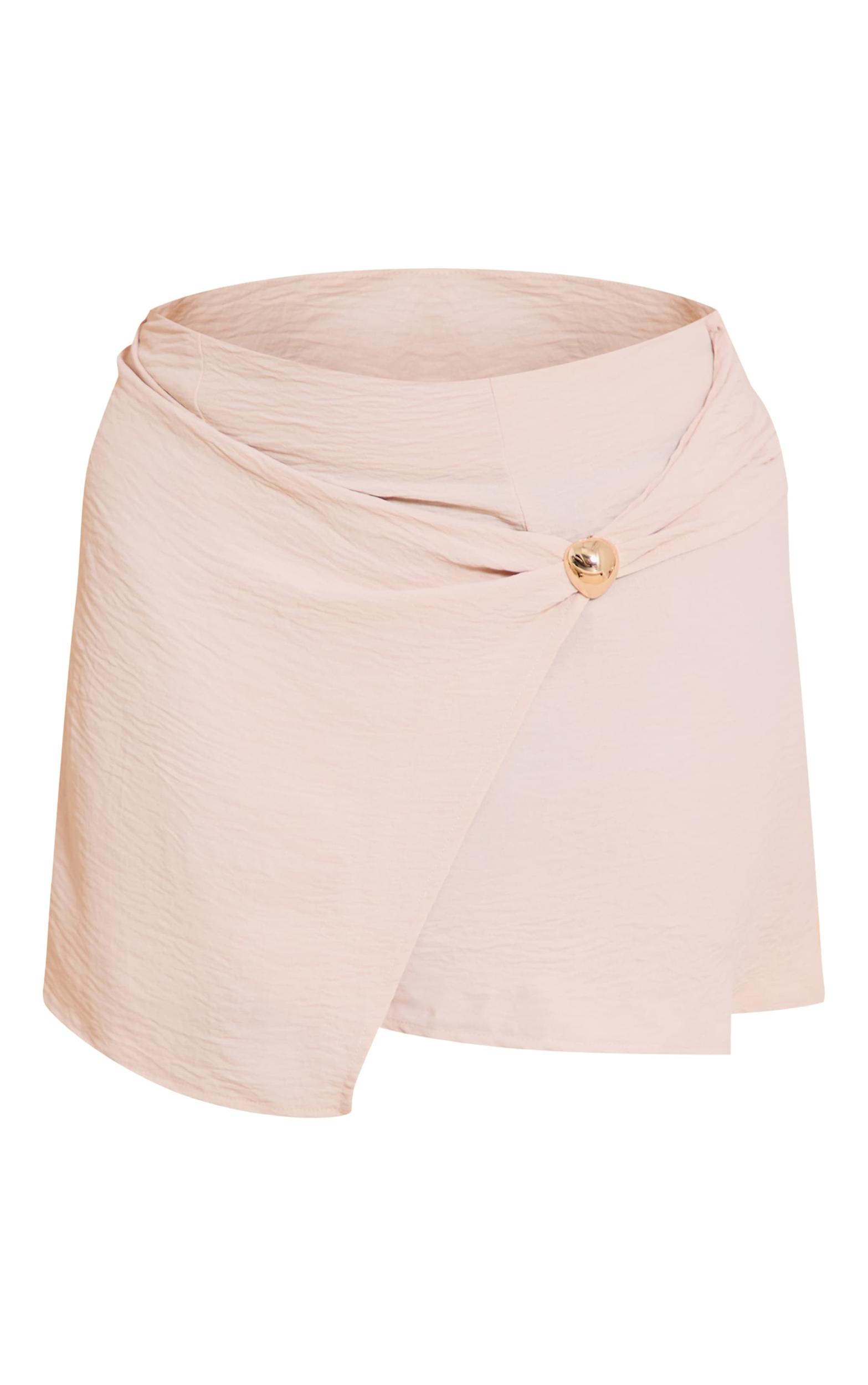 Plus Cream Chiffon Wrap Trim Detail Mini Skirt Product Image