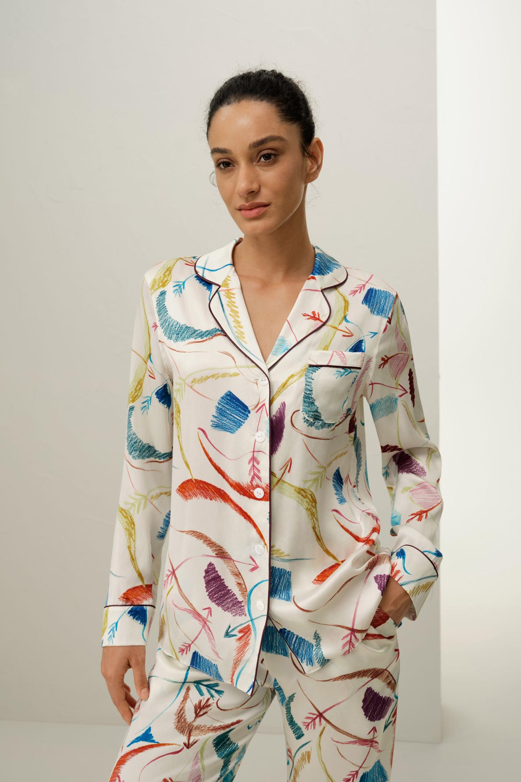 Sagittarius Zodiac Silk Pajama Set Product Image