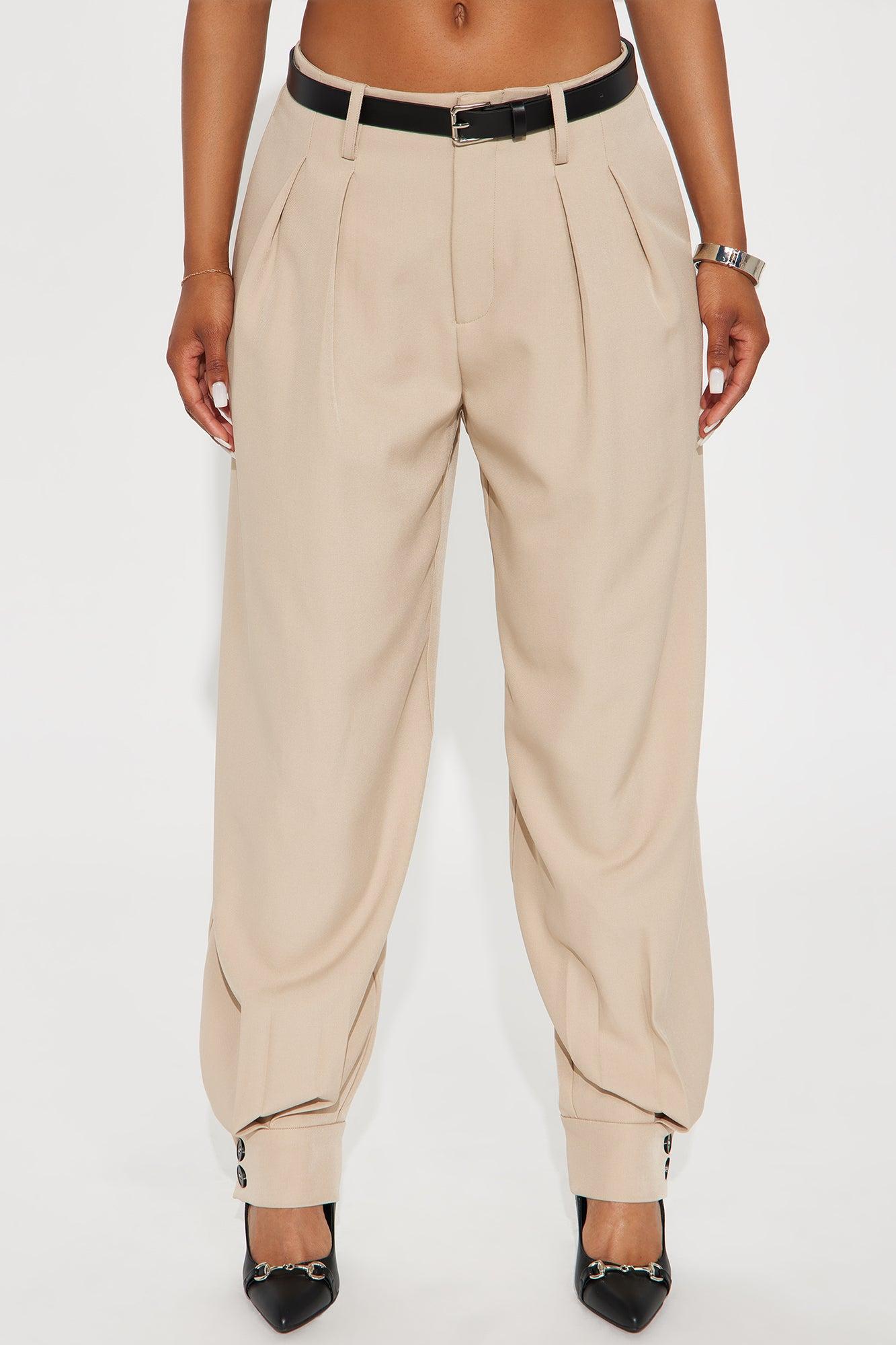 Helena Belted Trouser Pant - Khaki Product Image