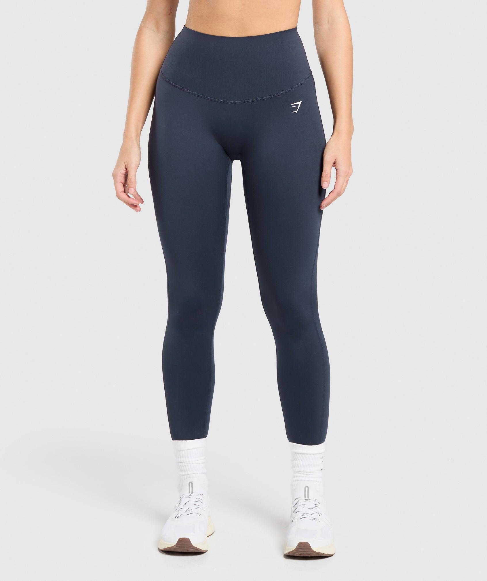 Gymshark Bonded Waistband Leggings - Heavy Blue Female Product Image
