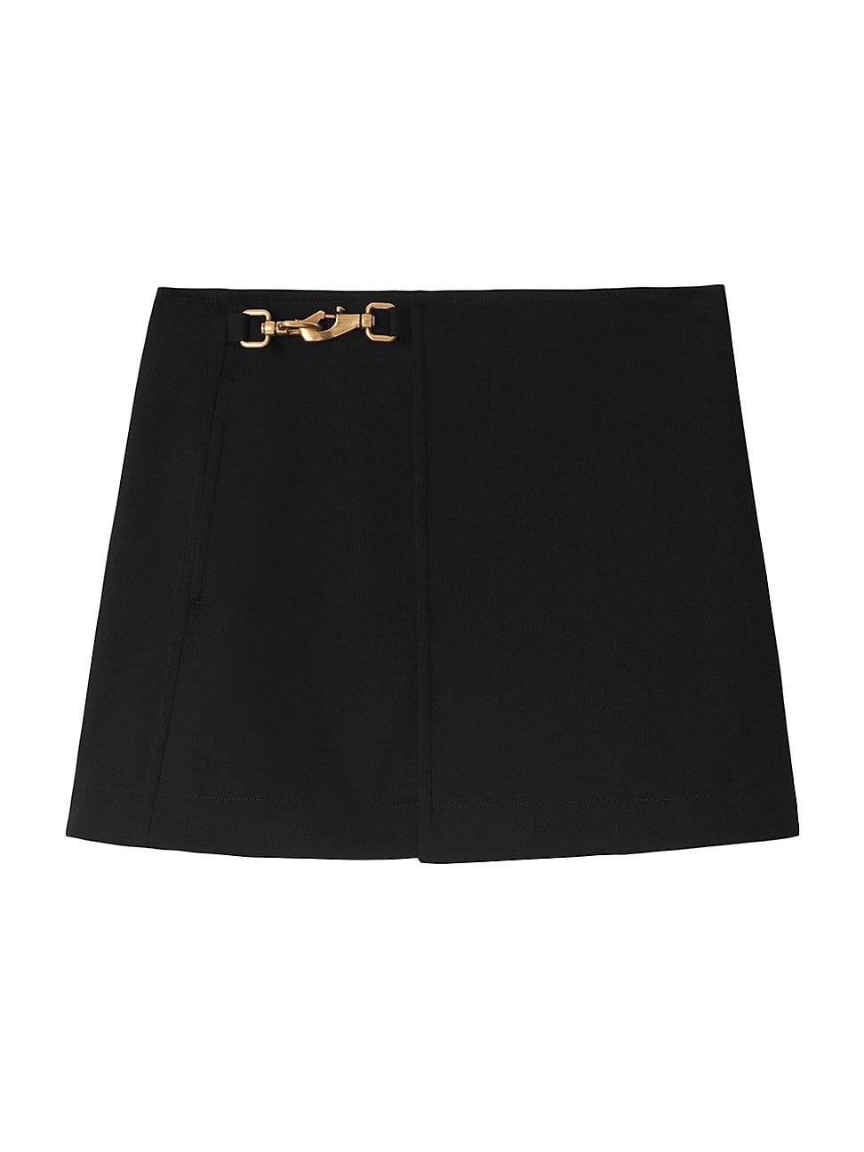 Womens Lobster Clasp-Fastened Wool Miniskirt Product Image