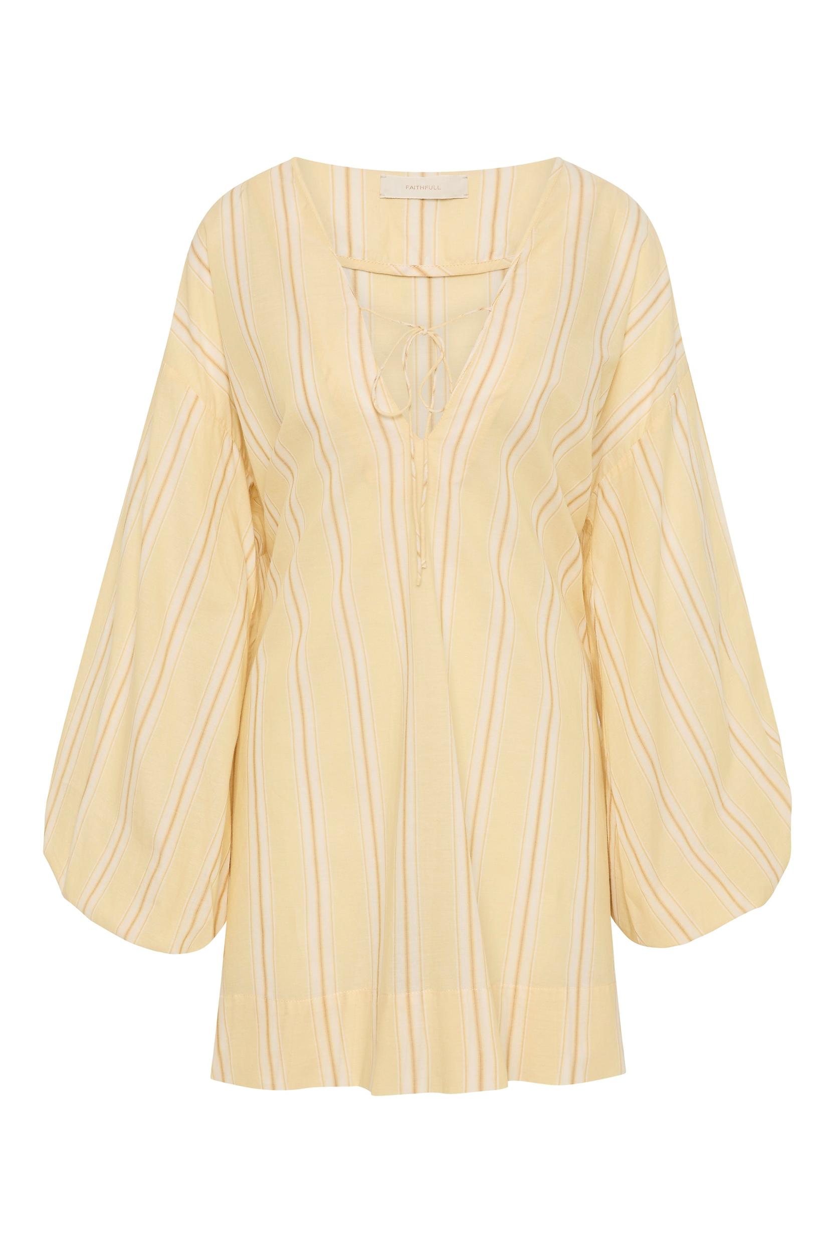 Pia Mini Dress Ombre Stripe Faded Mustard Product Image