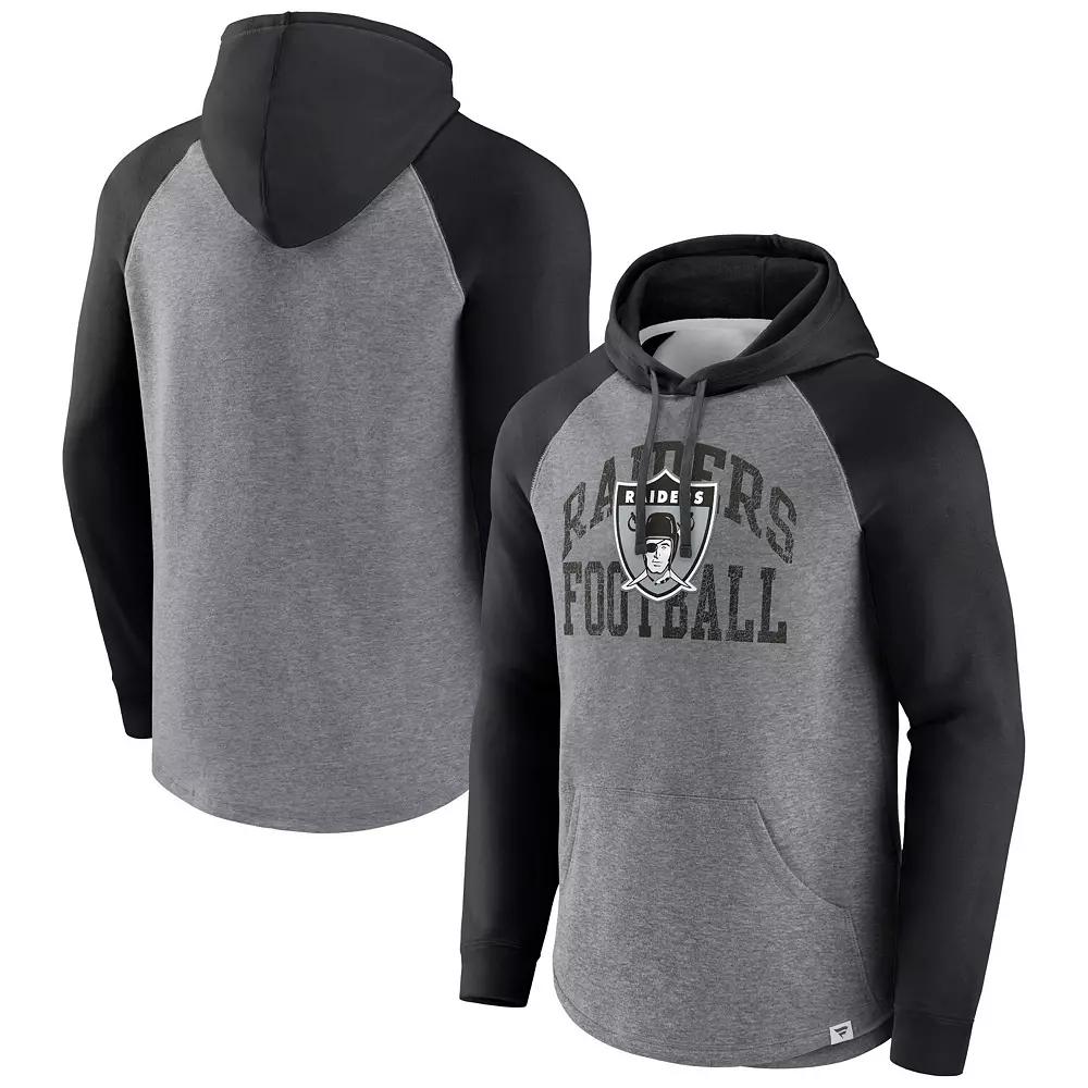 Men's Fanatics Branded Heather Gray New Orleans Saints Favorite Arch Raglan Pullover Hoodie,  Product Image