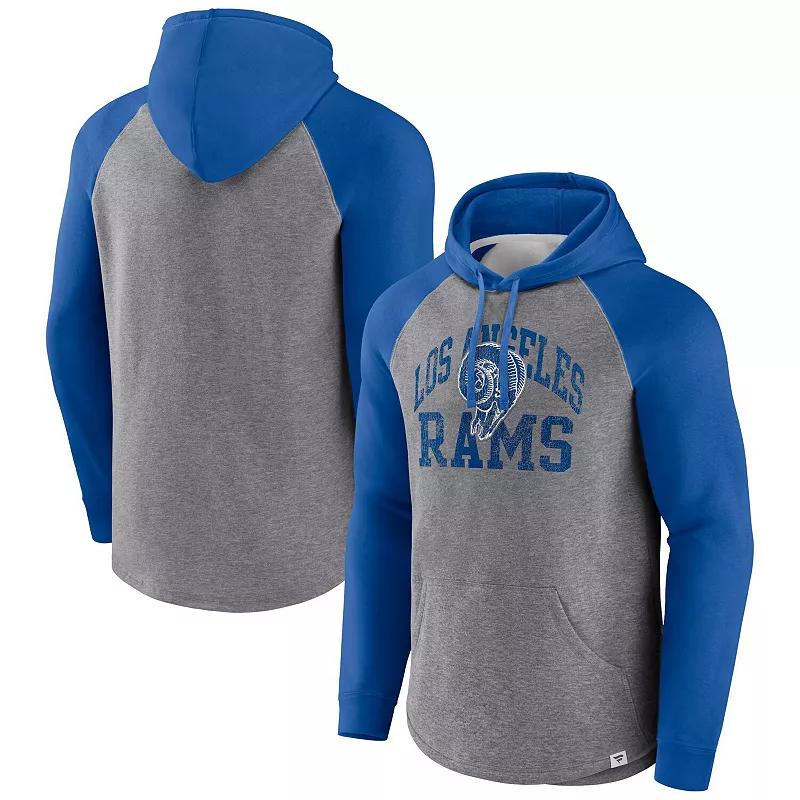 Men's Fanatics Branded Heather Gray Los Angeles Chargers Favorite Arch Raglan Pullover Hoodie, Size: 2XL, Grey Product Image