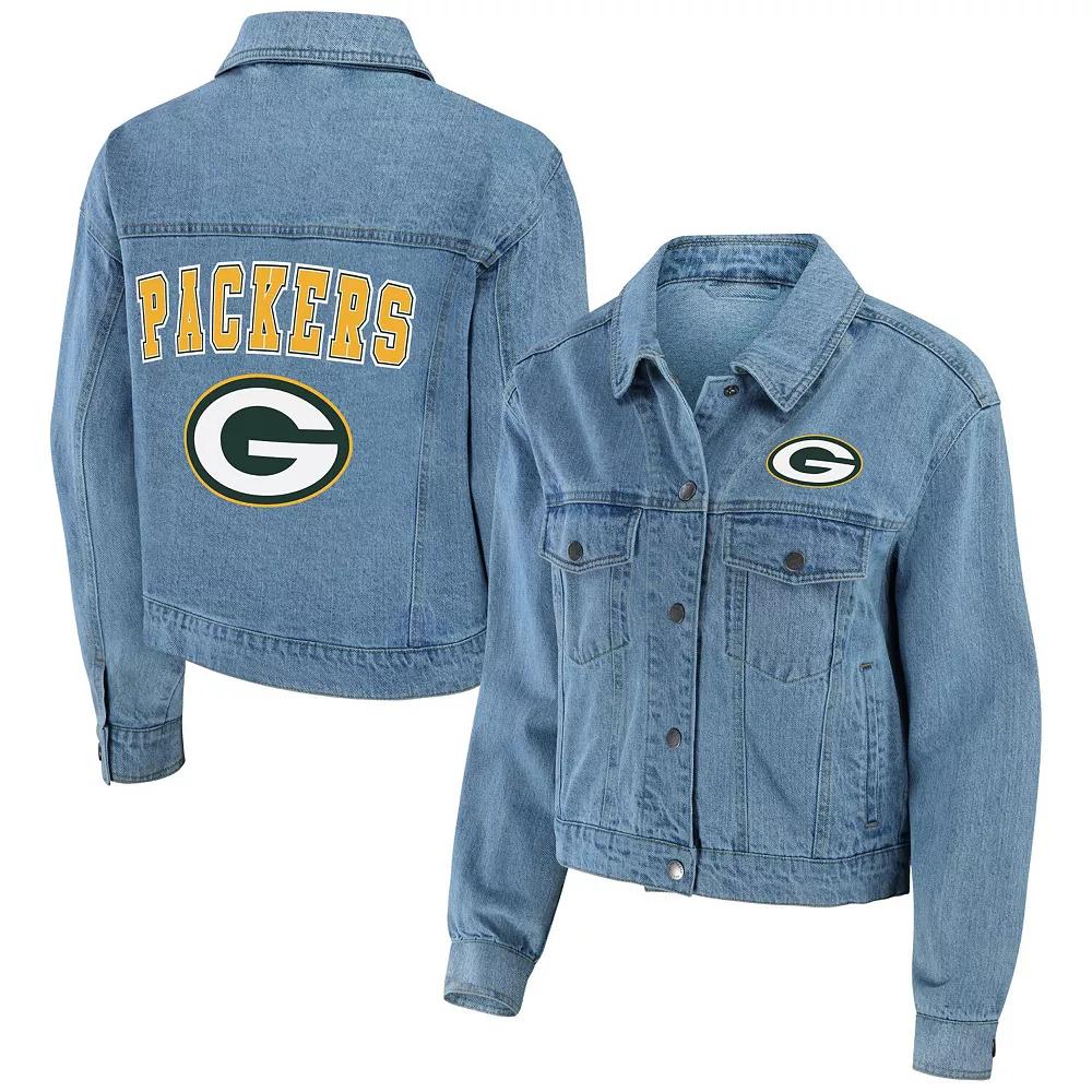 Women's WEAR by Erin Andrews Green Bay Packers Full-Snap Denim Jacket,  Product Image