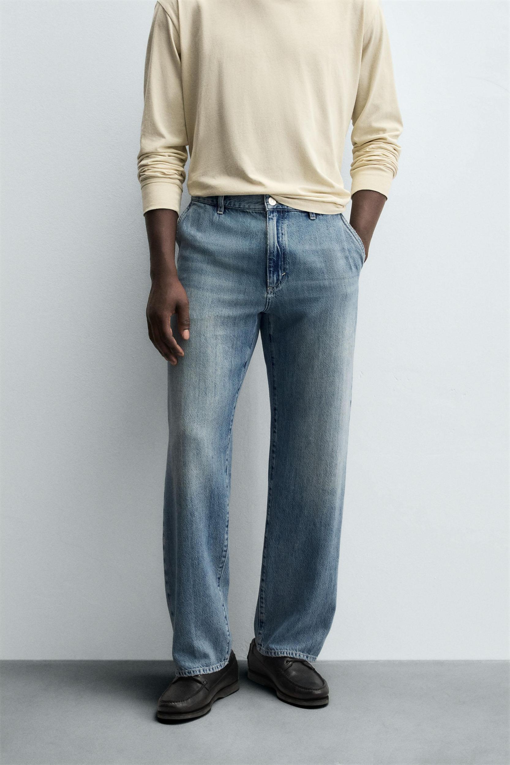 STRAIGHT FIT DENIM CHINO PANTS Product Image