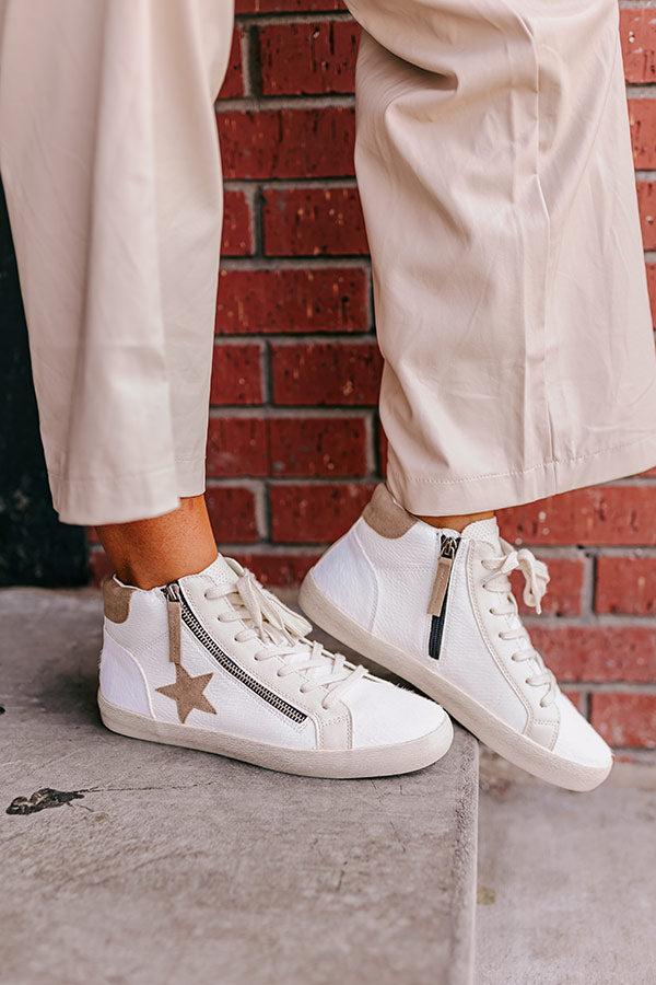 The Eras Vintage Faux Leather Sneaker In White Product Image