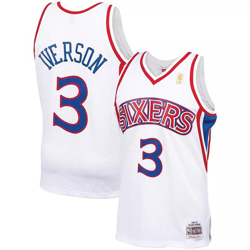 Men's Mitchell & Ness Allen Iverson Royal Philadelphia 76ers Hardwood Classics Swingman Jersey,  Product Image