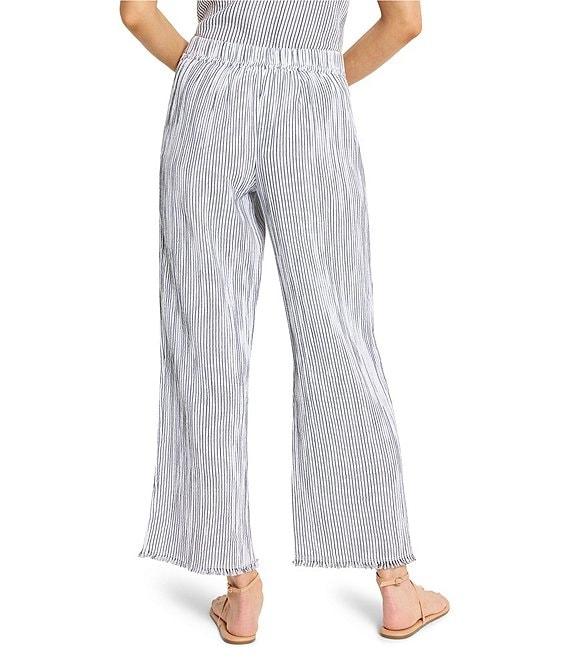 NIC + ZOE Pinstripe Gauze Wide Leg Ankle Coordinating Pants Product Image