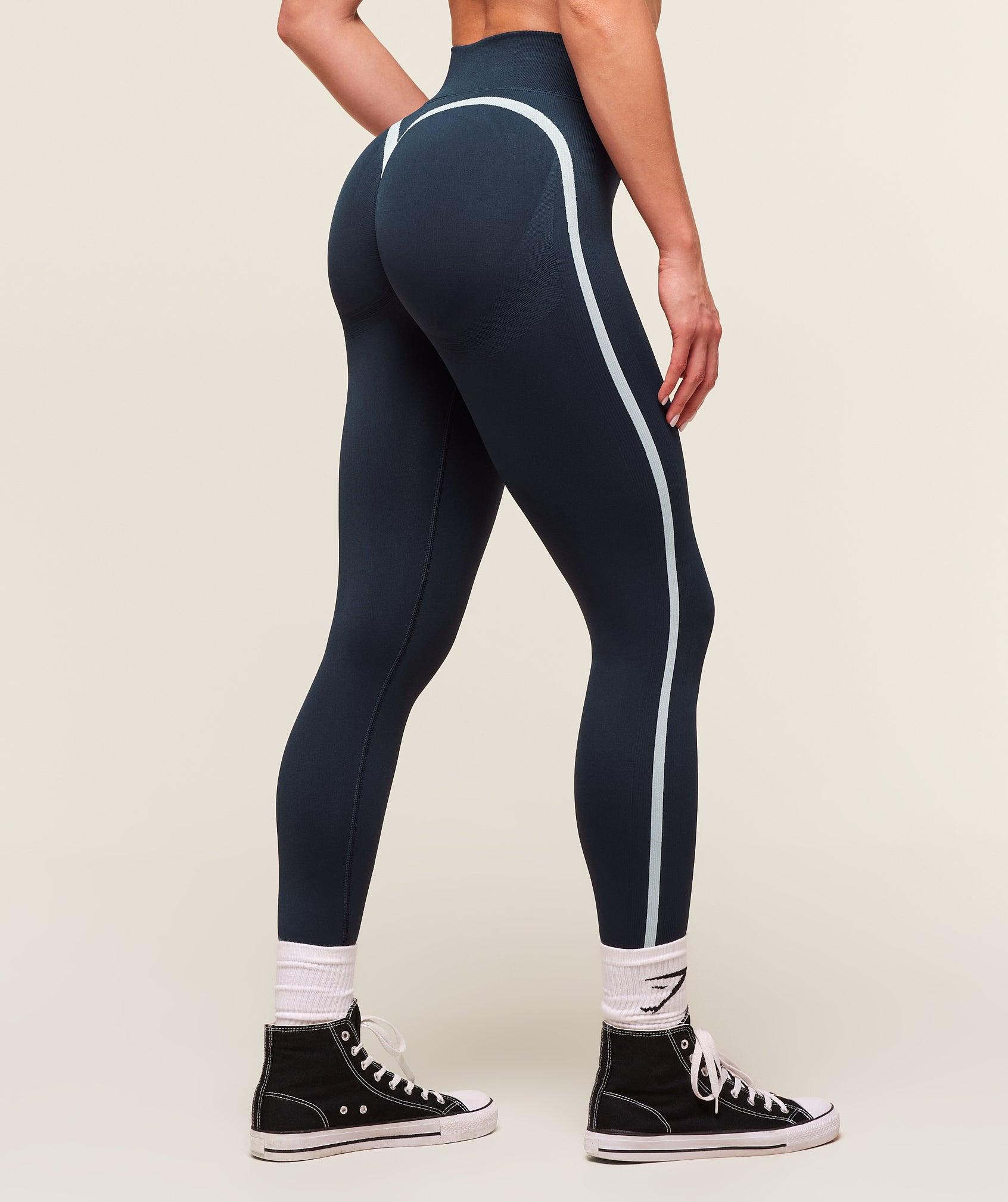 Gymshark Lift Campus Seamless Leggings - Heavy Blue Female Product Image