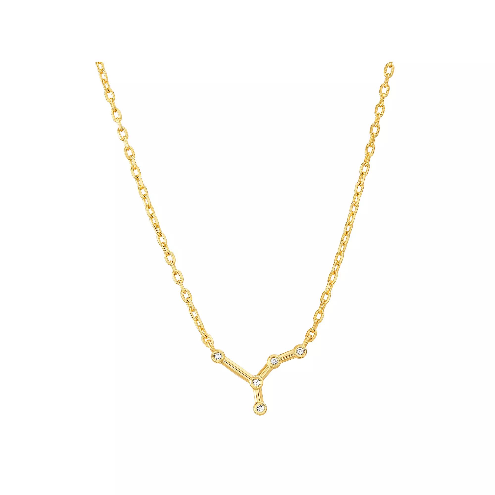 Paige Harper Sterling Silver Cubic Zirconia Zodiac Constellation Necklace, Womens Cancer Product Image