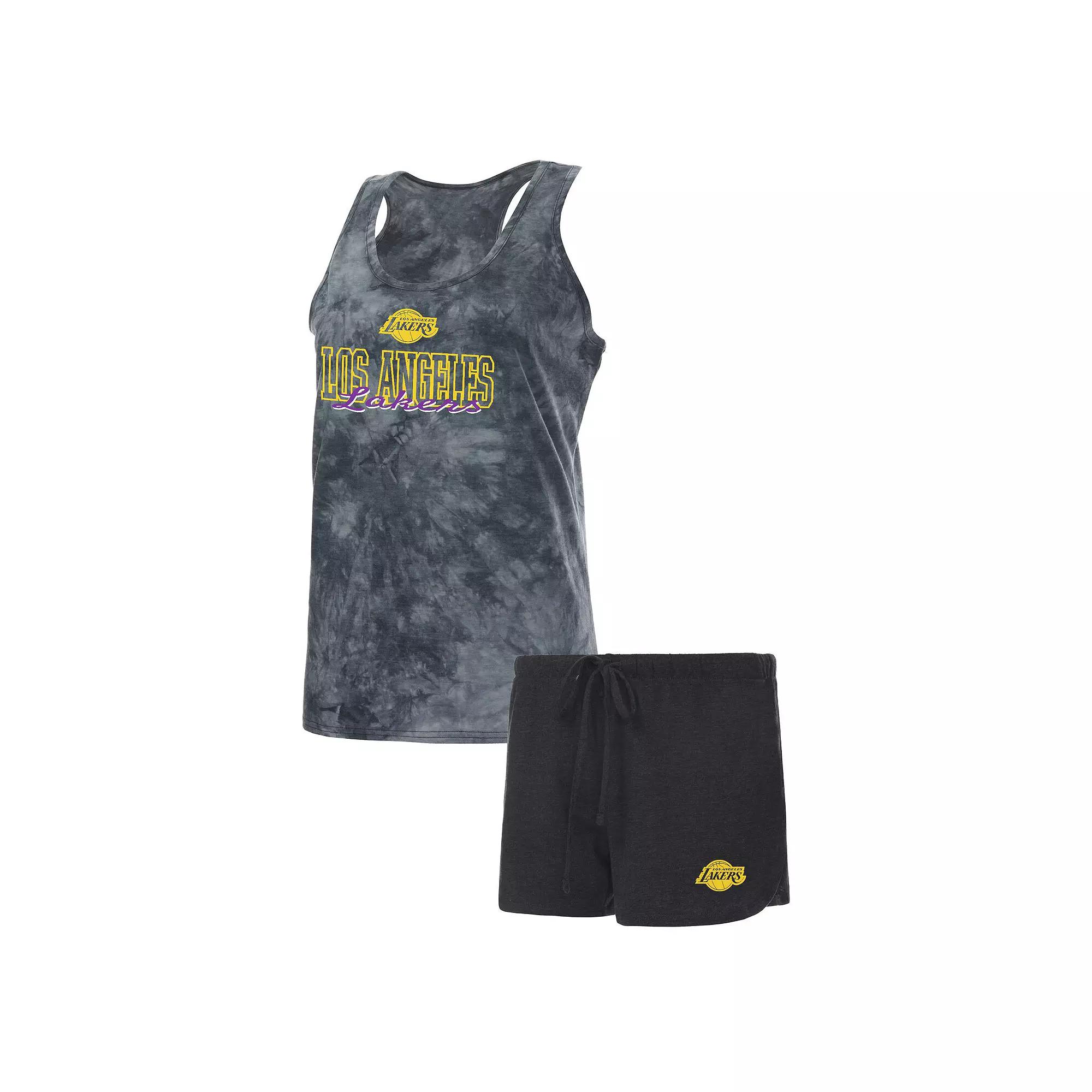 Women's Concepts Sport Charcoal Los Angeles Lakers Billboard Tank Top & Shorts Sleep Set,  Product Image