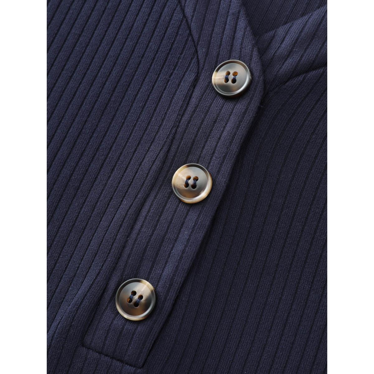 Plus Size Supersoft Textured Fitted Side Hem Midi Dress Midnight Women Leisure Texture V-neck Extra Long Sleeve Curvy BloomChic 22-24/3X Product Image