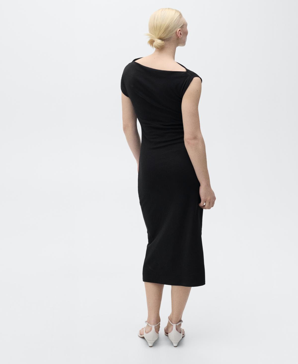 Draped midi-dress - Women | MANGO USA Product Image