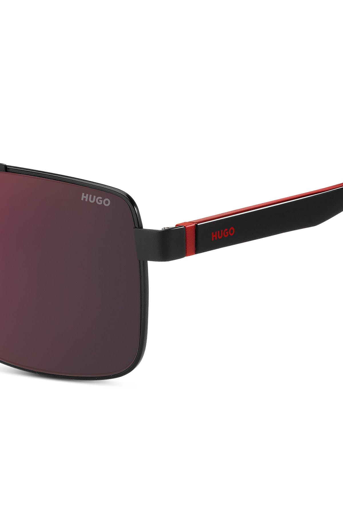 Double-bridge sunglasses in black and red Product Image