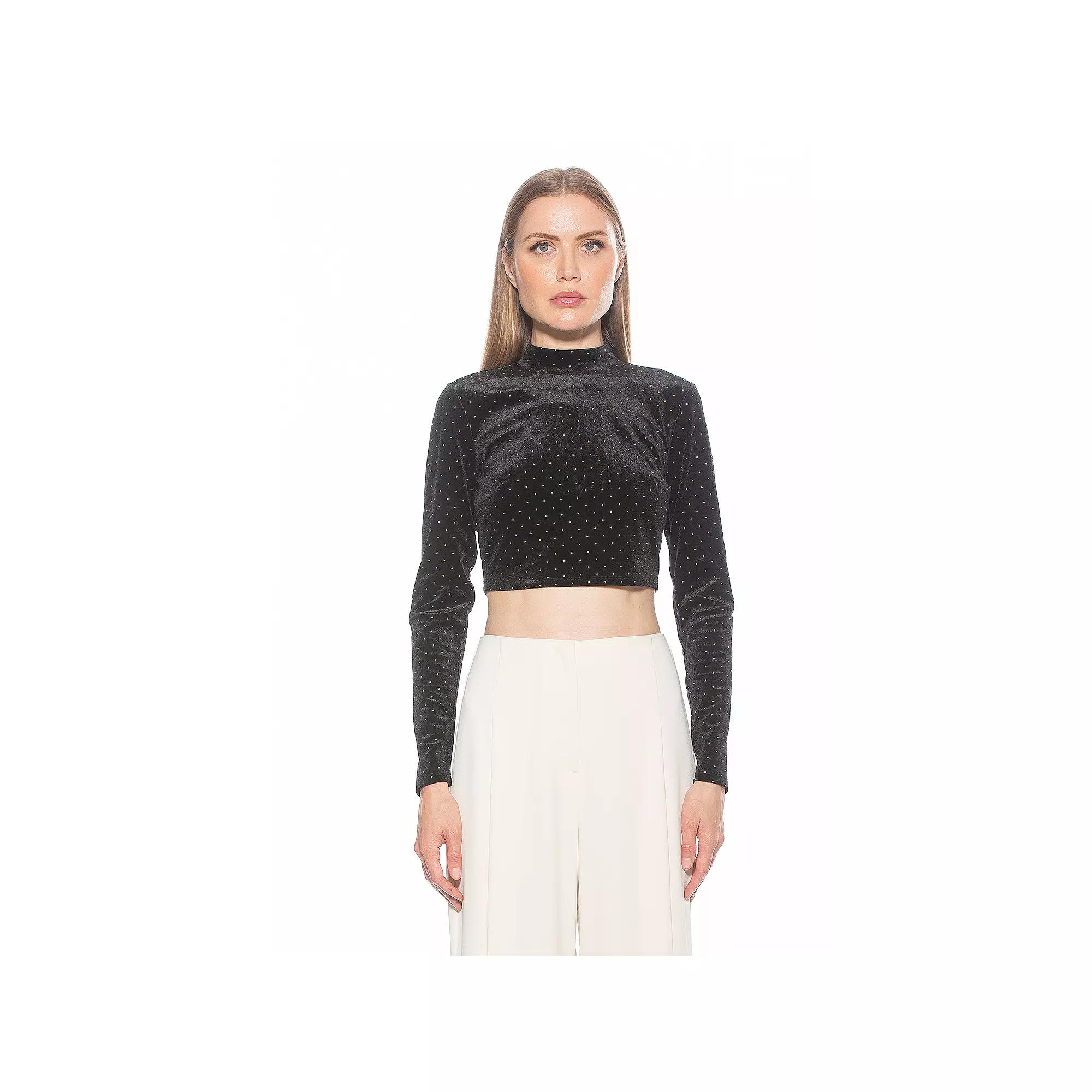 Women's ALEXIA ADMOR Ari Draped Mockneck Long Sleeve Top,  Product Image