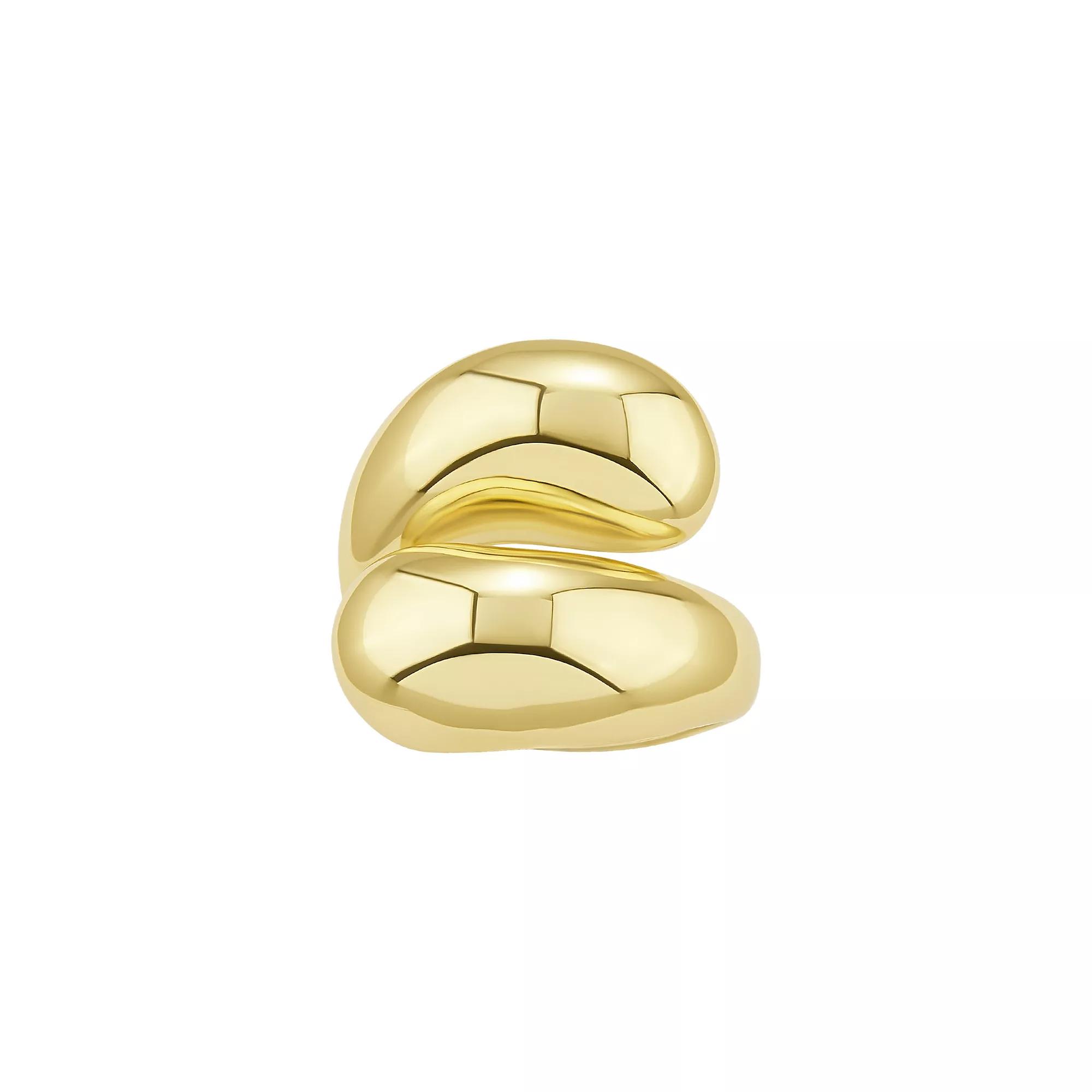 PRIMROSE Polished Brass Bypass Ring, Women's, Size: 7, Gold Tone Product Image