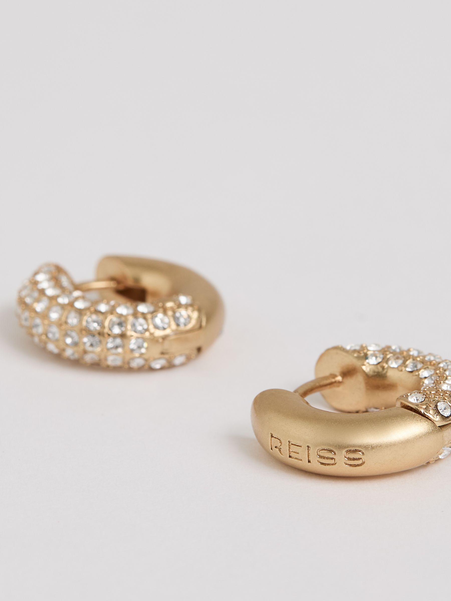 Geometric Hoop Earrings in Gold Tone Product Image