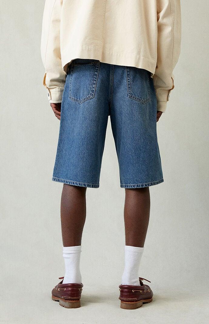 Dark Indigo Extreme Baggy Denim Shorts Product Image