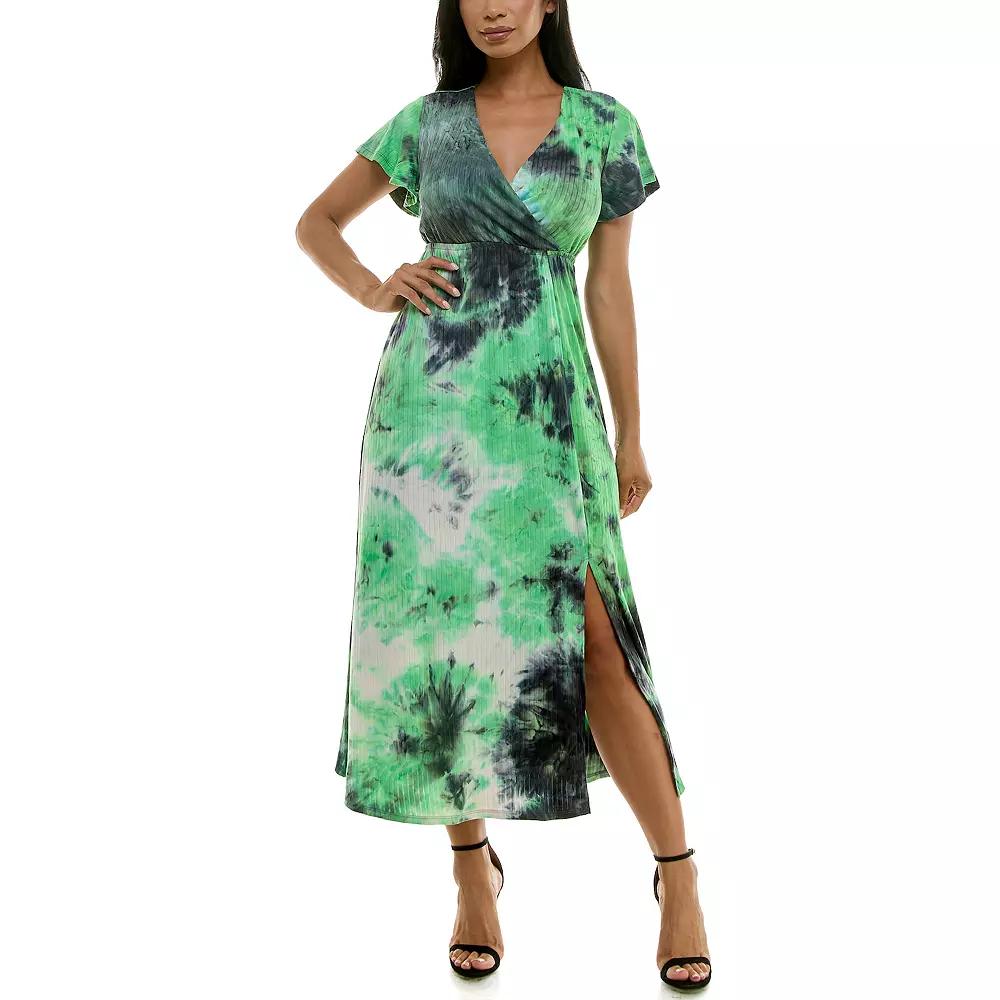 Women's Nina Leonard Flutter Sleeve Maxi Dress,  Product Image
