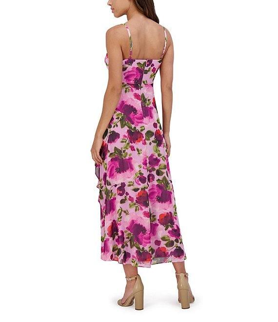 SIENA Metallic Floral V-Neck Sleeveless Maxi Dress Product Image
