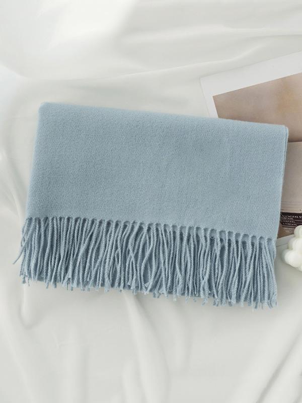 Keep Warm Solid Color Tasseled Shawl&Scarf Product Image