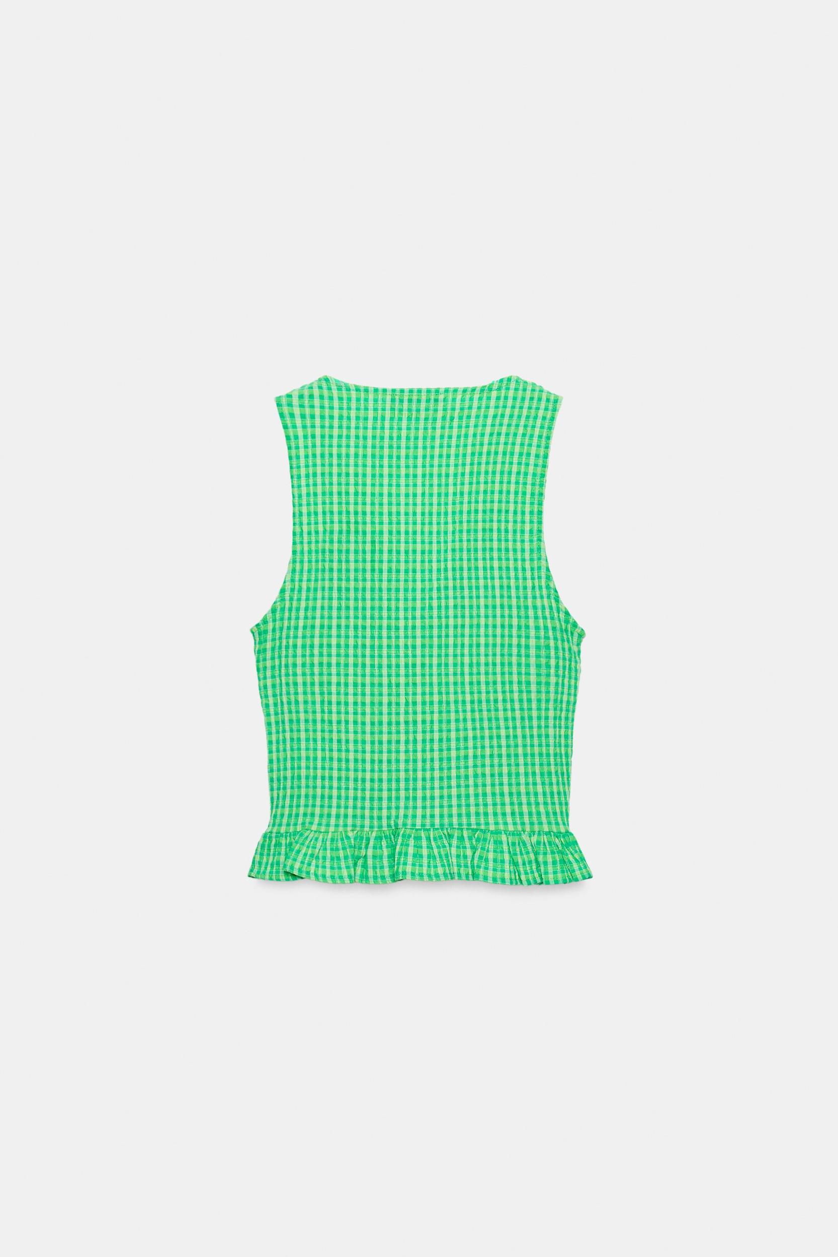 GINGHAM SMOCKED TOP Product Image