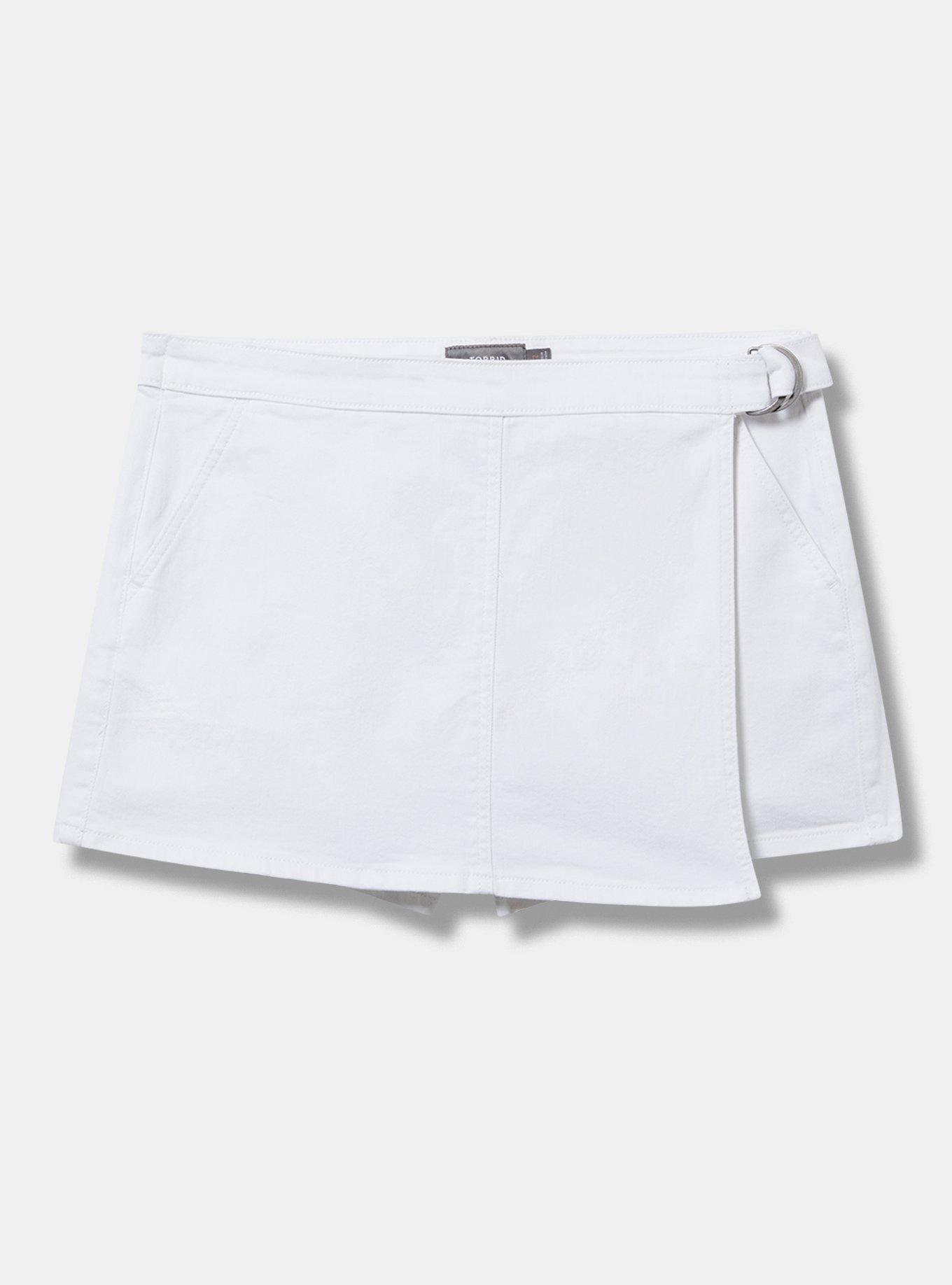 Mid-Rise Denim Skort Product Image