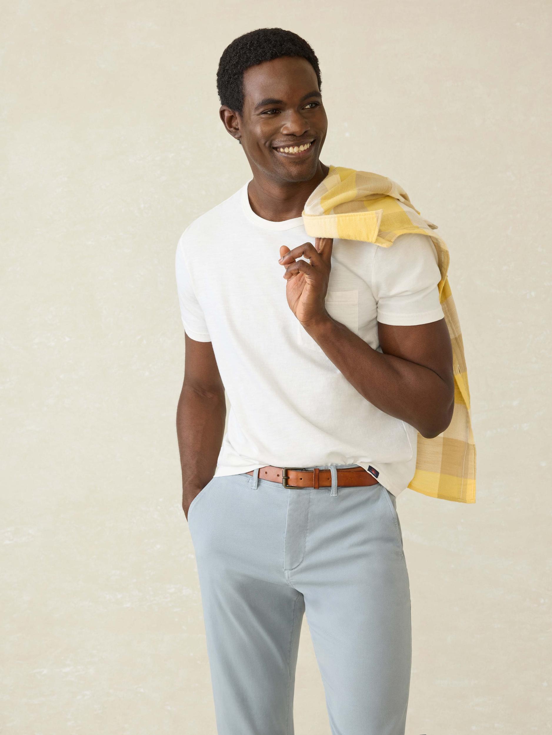 Sunwashed Regenerative Pocket Tee - White Male Product Image