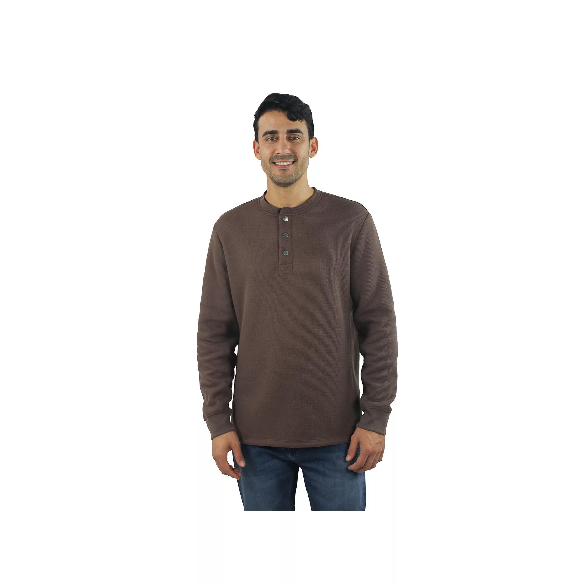 Men's JACHS NY Sherpa-Lined Waffle-Knit Long Sleeve Henley,  Product Image